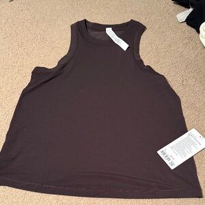 Lululemon jersey train Sleeveless Crewneck Tank Top in Dark Brown sequoia
